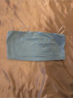 Light Blue Strapless Crop Top